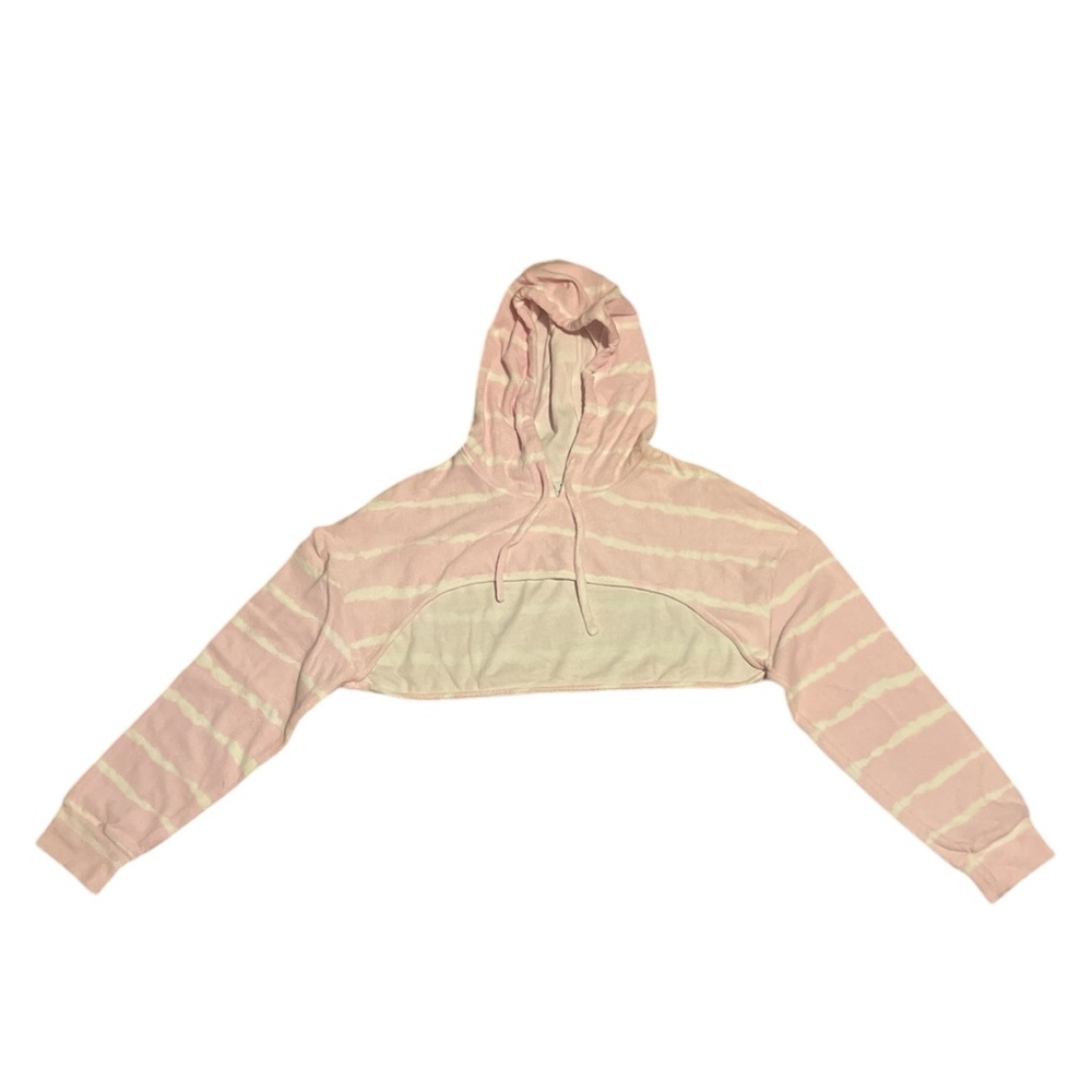 Zara Terry Cloth Half Shirt/Shrug with Hood Size L